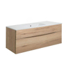 Crosswater Glide II Ensemble de meuble - 100x45x52cm - 2 tiroirs - sans poignées - Windsor Oak - lavabo Ice white SW876997