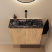 MONDIAZ TURE-DLUX 60cm toiletmeubel Washed Oak. EDEN wastafel Lava positie midden. Zonder kraangat. SW1104122