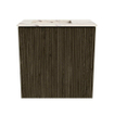 Mondiaz JOYA-DLUX 40cm toiletmeubel - kleur Shadow - Wastafel FAYE positie Links Zonder kraangat kleur Nata. SW1424926