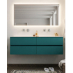 Mondiaz VICA Ensemble de meuble de salle de bain - 150cm - meuble sous-vasque smag - 4 tiroirs - lavabo cloud double - sans trou de robinet version XL 60cm de haut SW1090065