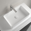 Villeroy & Boch Collaro Lavabo à poser rectangulaire 56x36cm sans trop-plein ni trou de robinet Ceramic+ Stone white SW336072