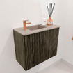 Mondiaz JOYA-DLUX 50cm toiletmeubel - kleur Shadow - Wastafel FAYE positie Links 1 kraangat kleur Saba. SW1425112