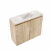 MONDIAZ TURE-DLUX meuble WC 60 cm Washed Oak. EDEN lavabo Frappe position milieu. Sans trou de robinet. SW1103055