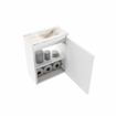 MONDIAZ TURE-DLUX Meuble de toilettes 40 cm Talc. EDEN lavabo Frappe position droite. Avec 1 trou de robinet. SW1102582