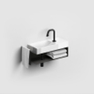 Clou Vale keramiek fontein 45x19x7cm kraangat rechts wit glans SW451462