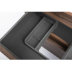 Saniclass Chaci Badkamermeubelset - 80x46x57cm - keramieke wastafel wit - 1 wasbak -1 kraangat - wastafelkraan geborsteld messing (goud) - 2 lades - noten (hout) SW1558095