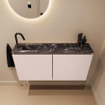 MONDIAZ TURE-DLUX Meuble de WC 100 cm Rosee. EDEN lavabo Lava position gauche. Avec 1 trou de robinet. SW1103971