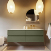 Mondiaz VICA-DLUX ensemble de meuble de salle de bain - 150cm - meuble sous-vasque armée - 4 tiroirs - lavabo encastré nuage droite - sans trous de robinet - version haute de 60cm - ostra SW1087068