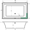 Xenz Society Duobad - 190x120x53 - afvoer Midden - acryl - antraciet SW103467