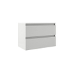 Saniclass Chaci Badkamermeubelset - 80x45x55cm - keramische wastafel glans wit - 1 wasbak - 1 kraangat - 2 lades - mat wit SW721298