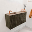 Mondiaz JOYA-DLUX 81.6cm toiletmeubel - ronding rechts kleur Shadow - Wastafel FAYE positie Links 1 kraangat kleur Arena. SW1424831