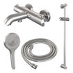 BRAUER Stripe Baddouche Thermostaatkraan - SET 02 - opbouw - glijstang - 3-standen handdouche - doucheslang - RVS-kleurig geborsteld PVD SW1435039