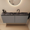 MONDIAZ TURE-DLUX Meuble toilette - 120cm - Smoke - EDEN - vasque Lava - position centrale - 1 trou de robinet SW1104079