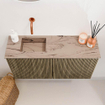 Mondiaz JOYA-DLUX 80cm toiletmeubel - kleur Dusk - Wastafel FAYE positie Links Zonder kraangat kleur Arena. SW1425743