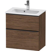 Duravit D-neo Meuble sous vasque 61x37.2x62.5cm 2 tiroirs Noyer (foncé) mat SW640816