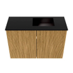 Mondiaz JOYA 60cm meuble de toilette - couleur Chêne - Vasque FAYE position Droite 1 trou de robinet couleur Urban SW1421178