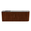 Mondiaz JOYA-DLUX 111.6cm toiletmeubel - ronding rechts kleur Ruby - Wastafel FAYE positie Links Zonder kraangat kleur Sombra. SW1425702