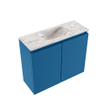 MONDIAZ TURE-DLUX Meuble toilette - 60cm - Jeans - EDEN - vasque Glace - position centrale - sans trou de robinet SW1103346