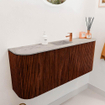 Mondiaz JOYA-DLUX Meuble de toilette 103,2cm - arrondi gauche et droite couleur Ruby - Vasque FAYE position Milieu 1 trou de robinet couleur Glace SW1423585