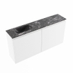 MONDIAZ TURE-DLUX Meuble toilette - 100cm - Talc - EDEN - vasque Lava - position gauche - sans trou de robinet SW1103606