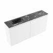 MONDIAZ TURE-DLUX meuble WC 100 cm Talc. EDEN lavabo Lava position gauche. Sans trou de robinet. SW1103606