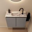 MONDIAZ TURE-DLUX Meuble WC 60 cm Smoke. EDEN lavabo Glace position milieu. Avec 1 trou de robinet. SW1103534