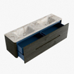 Mondiaz CIRO-DLUX Ensemble de meubles de salle de bains - 170x45x50cm - vasque solid surface Frappe - 2 lavabos double - 2 trous de robinetterie - 4 tiroirs - Shadow SW1532210