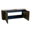 Mondiaz JOYA-DLUX Meuble de salle de bains 113.2cm - arrondis gauche et droite couleur Shadow - Vasque FAYE position Milieu Sans trou de robinet couleur Saba SW1425166