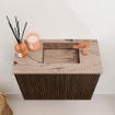 Mondiaz JOYA-DLUX Meuble de toilette 50cm - couleur Walnut - Vasque FAYE position Droite 1 trou de robinet couleur Arena. SW1424313
