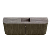 Mondiaz JOYA-DLUX Meuble de salle de bains 113,2cm - arrondis gauche et droite couleur Shadow - Vasque FAYE position Milieu Sans trou de robinet couleur Oza SW1425092