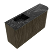 Mondiaz JOYA-DLUX Meuble de salle de bains 81,6cm - arrondi droit couleur Shadow - Vasque FAYE position Gauche Sans trou de robinet couleur Lava SW1422875