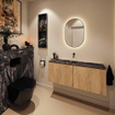 MONDIAZ TURE-DLUX 120cm meuble WC Washed Oak. EDEN lavabo Lava position milieu. Sans trou de robinet. SW1104082