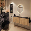 MONDIAZ TURE-DLUX Meuble toilette - 120cm - Washed Oak - EDEN - vasque Lava - position centrale - sans trou de robinet SW1104082