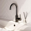 BRAUER Stripe Mitigeur lavabo haut en applique - bec rond pivotant - modèle A - gunmetal brossé PVD SW1434954