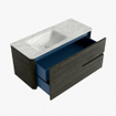 Mondiaz CIRO-DLUX Ensemble de meubles de salle de bains - 110x45x50cm - vasque solid surface Opalo - 1 bassin à gauche - sans trous de robinet - 2 tiroirs - Shadow SW1532413