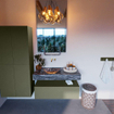 Mondiaz ALAN-DLUX Ensemble de meuble - 100cm - meuble Army mat - 1 tiroir - Lavabo Cloud Lava suspendu - vasque Gauche - 0 trous de robinet SW808408