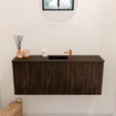 Mondiaz JOYA 100cm toiletmeubel - kleur Walnut - Wastafel FAYE positie Midden 1 kraangat kleur Urban. SW1421332
