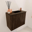 Mondiaz JOYA 50cm meuble de salle de bains - couleur Walnut - Vasque FAYE position Droite 1 trou de robinet couleur Urban. SW1421308