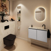 MONDIAZ TURE-DLUX Meuble toilette - 80cm - Plata - EDEN - vasque Ostra - position droite - 1 trou de robinet SW1104998