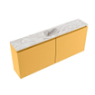 MONDIAZ TURE-DLUX Meuble toilette - 120cm - Ocher - EDEN - vasque Glace - position centrale - sans trou de robinet SW1103405