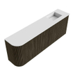 Mondiaz JOYA 111.6cm toiletmeubel - ronding links kleur Shadow - Wastafel FAYE positie Rechts 1 kraangat kleur Talc. SW1421456