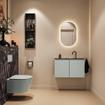 MONDIAZ TURE-DLUX meuble WC 80 cm Greey. Lavabo EDEN Lava position milieu. Avec 1 trou de robinet. SW1103805