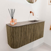 Mondiaz JOYA-DLUX 81.6cm meuble de toilette - arrondi gauche couleur Dusk - Vasque FAYE position Droite Sans trou de robinet couleur Oza. SW1426012
