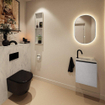 MONDIAZ TURE-DLUX Meuble toilette - 40cm - Plata - EDEN - vasque Opalo - position droite - 1 trou de robinet SW1104437