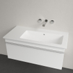 Villeroy & Boch Venticello Lavabo pour meuble avec lavabo droite 100x50cm sans trou pour robinetterie avec trop plein ceramic+ blanc 1025137