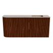 Mondiaz JOYA-DLUX Meuble de toilette 91,6cm - arrondi gauche couleur Ruby - Lavabo FAYE position Droite Sans trou de robinet couleur Saba SW1425623