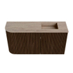 Mondiaz JOYA-DLUX 81.6cm toiletmeubel - ronding links kleur Walnut - Wastafel FAYE positie Rechts 1 kraangat kleur Saba. SW1424687