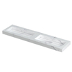 INK Pitch wastafel - 180x45x9cm - 2 wasbakken - 2 kraangaten - drain keramiek Statuario glans SW693548