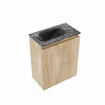 MONDIAZ TURE-DLUX Meuble toilette - 40cm - Washed Oak - EDEN - vasque Lava - position gauche - 1 trou de robinet SW1104086