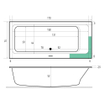 Xenz Kristal Ligbad - 170x75x48 - afvoer Midden - acryl - wit mat SW378451